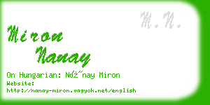 miron nanay business card